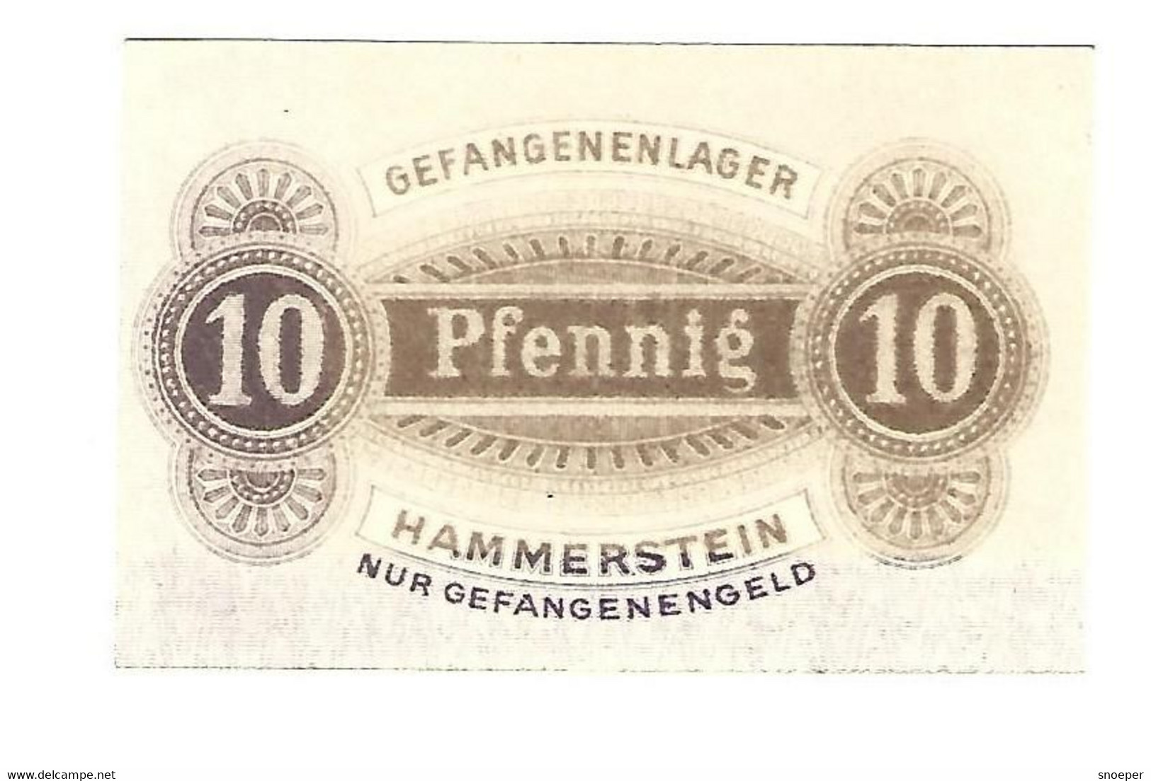 *germany Gefangenen Lager Hammerstein 10 Pfennig  05.02 - Autres & Non Classés