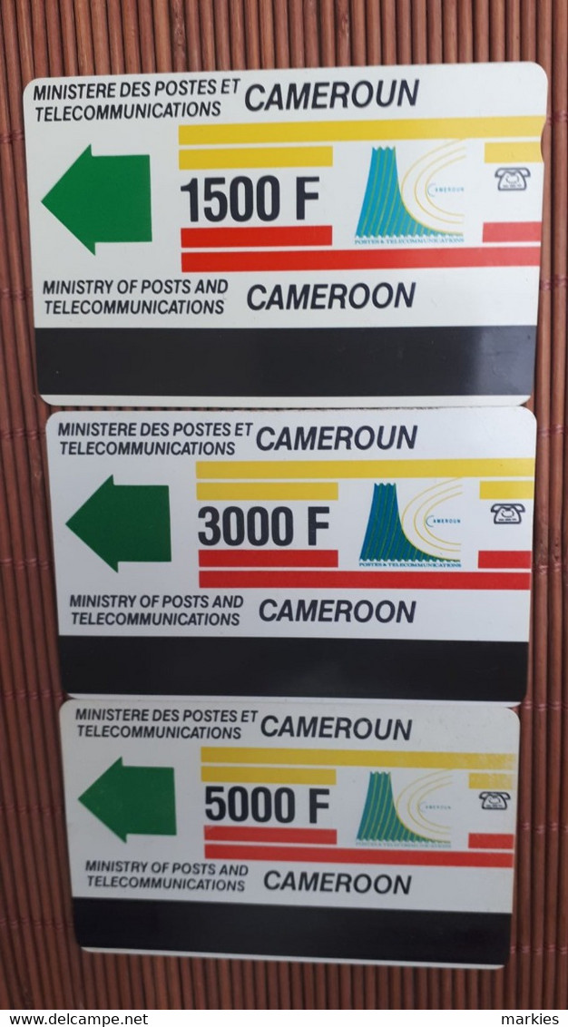 Set 3 Phonecards Cameroon 1500 F +3000F+5000F Used Rare ! - Kameroen