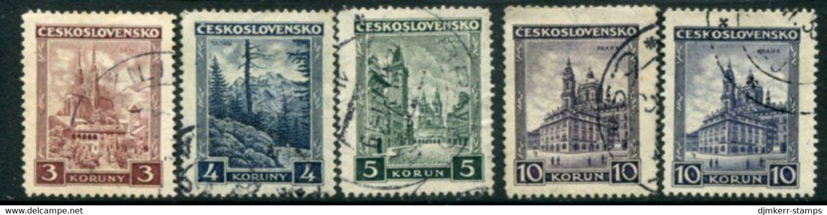 CZECHOSLOVAKIA 1929 Landscapes Used.  Michel 291-94a+b - Used Stamps