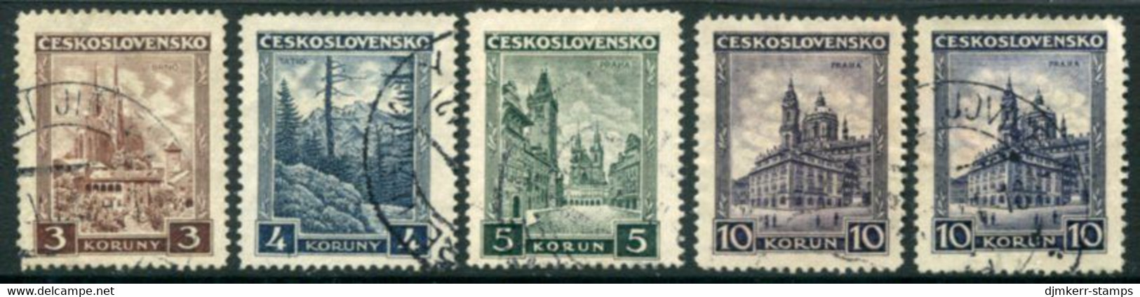 CZECHOSLOVAKIA 1929 Landscapes Used.  Michel 291-94a+b - Oblitérés