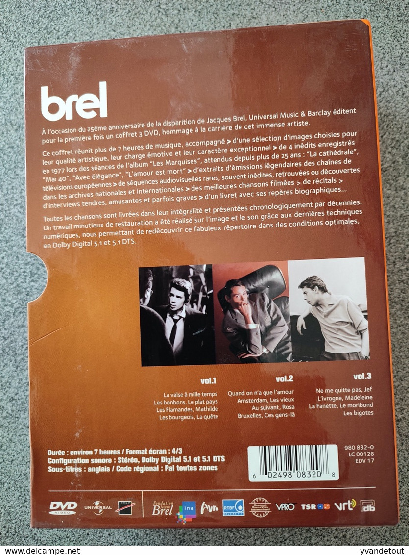 Jacques Brel - Comme Quand On était Beau (3DVD) Coffret + BONUS - 7 H De Musique Et Documents - 4 Chansons Inédites - DVD Musicali