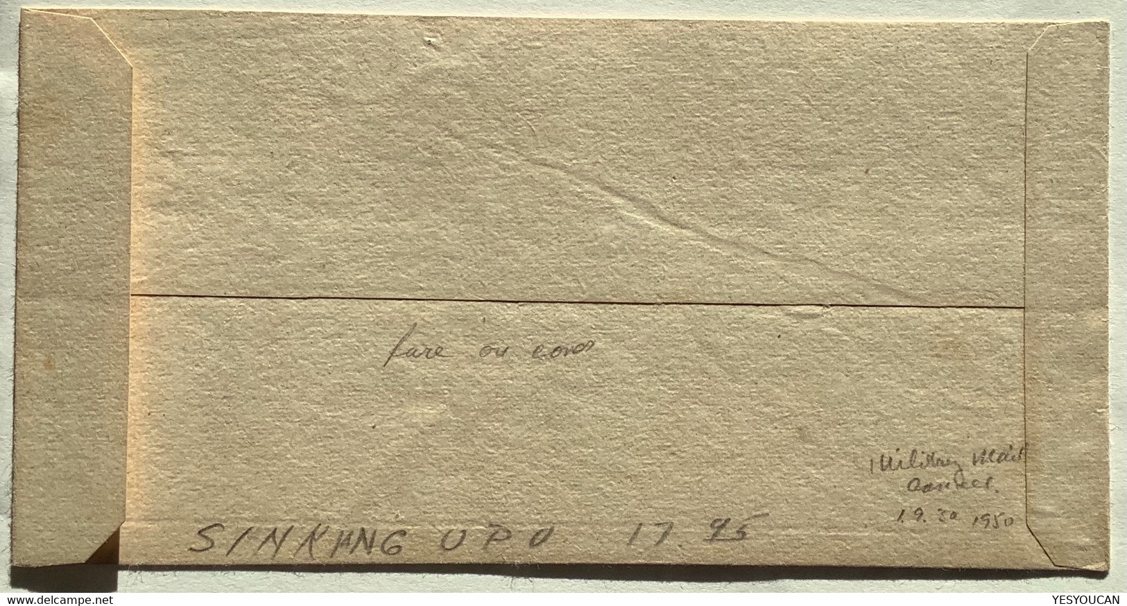 1949 Republic Of China RARE SINKIANG Surcharge On Sc988 TIHWA/URUMTSI Military Cover (Chine Lettre UPU Bird Pigeon Dove - 1912-1949 République
