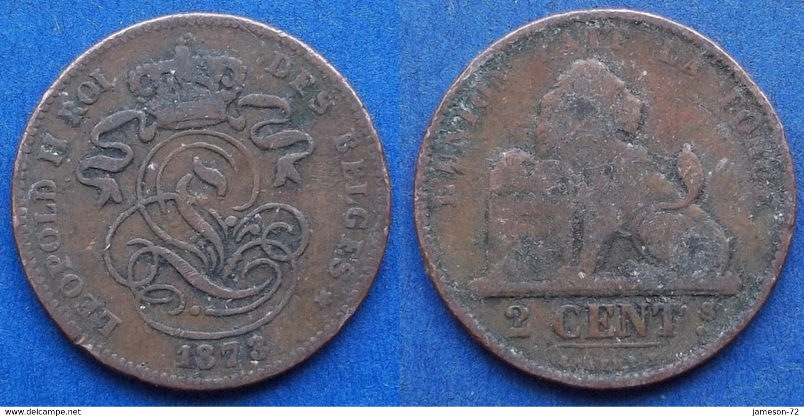 BELGIUM - 2 Centimes 1873 KM# 35.1 Leopold II (1865-1909) - Edelweiss Coins - 2 Cents