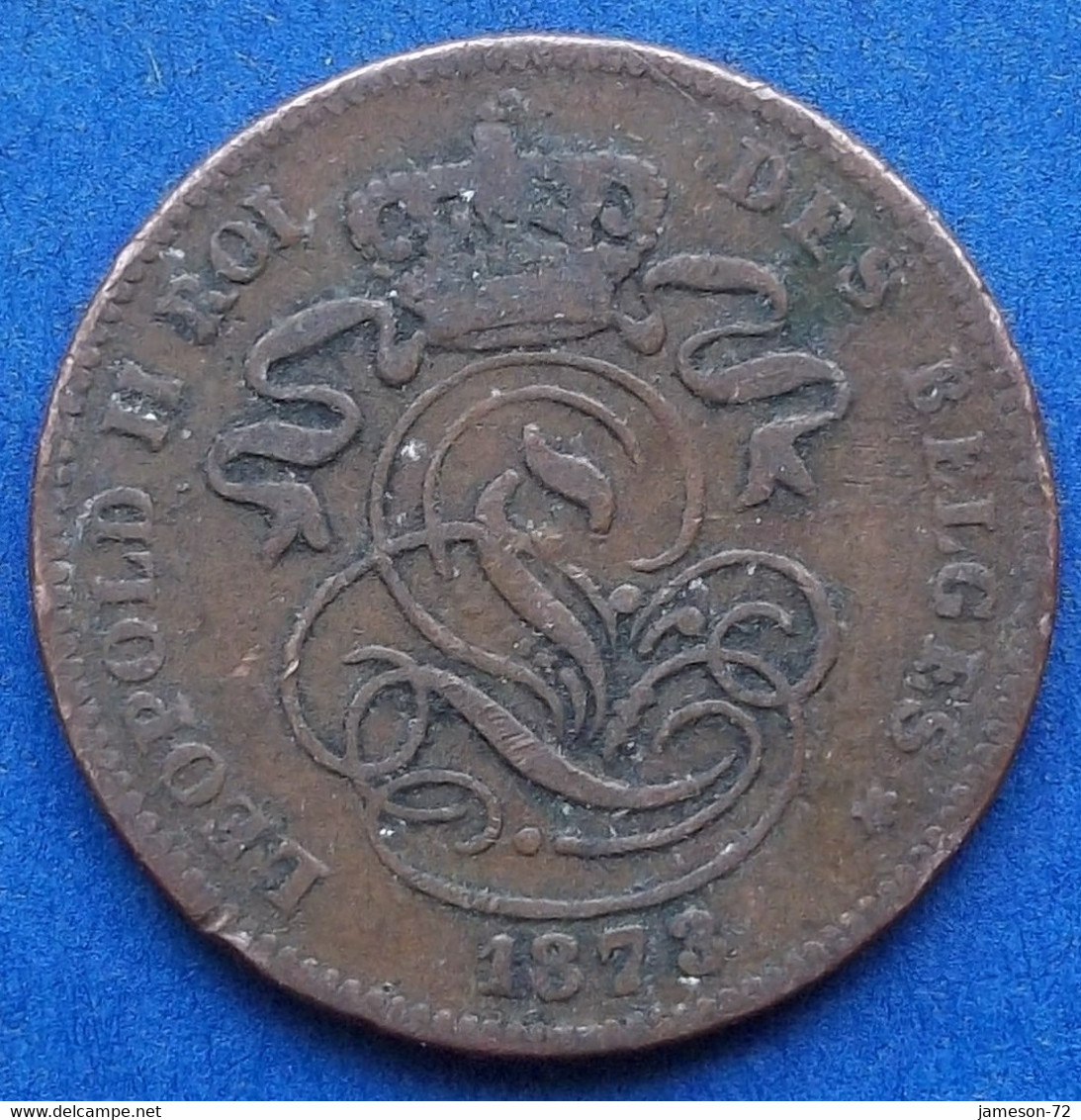 BELGIUM - 2 Centimes 1873 KM# 35.1 Leopold II (1865-1909) - Edelweiss Coins - 2 Cents