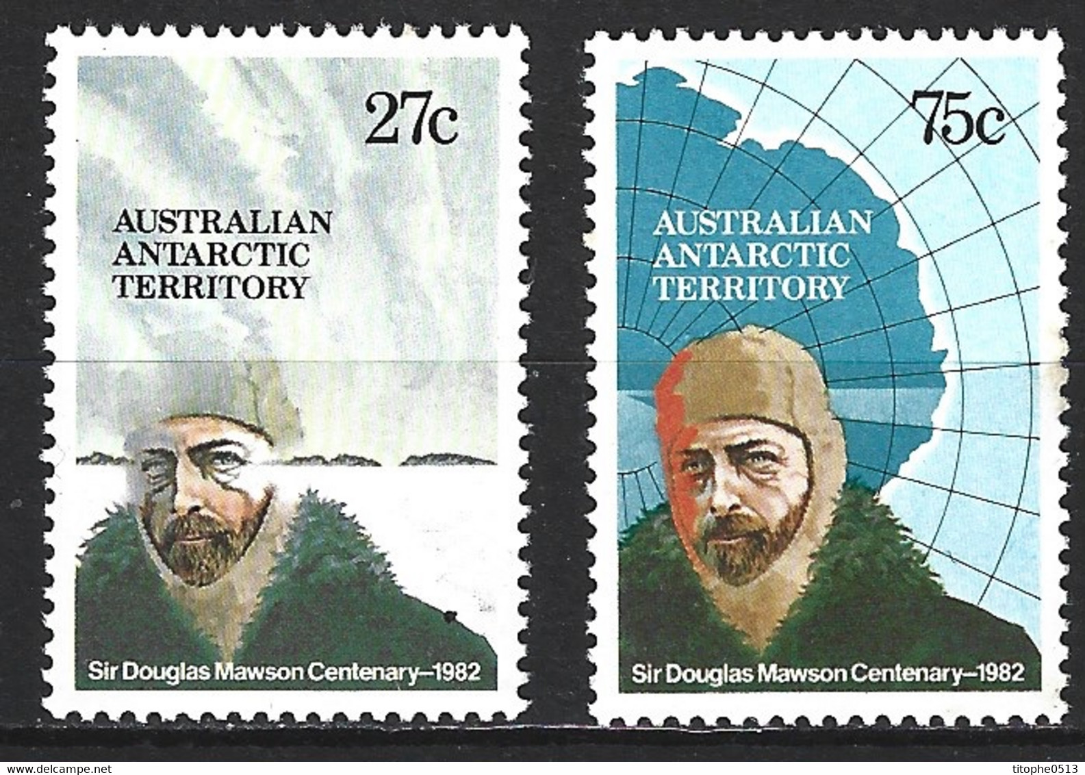 ANTARCTIQUE AUSTRALIEN. N°53-4 De 1982. Douglas Mawson. - Explorateurs & Célébrités Polaires