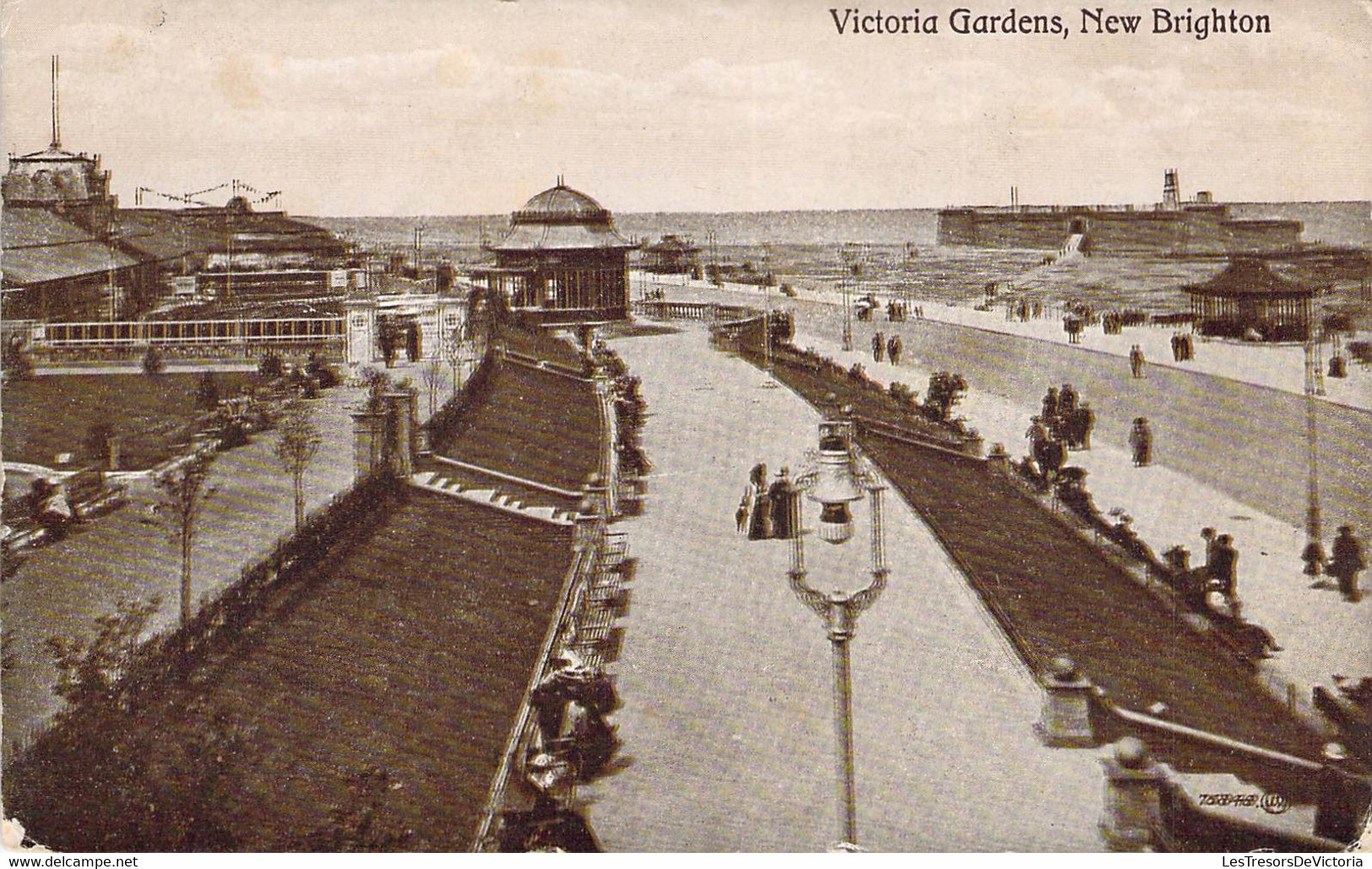 CPA Royaume Uni - Angleterre - Sussex - New Brighton - Victoria Gardens - Valentine's Carbotone Series - British Manuf. - Brighton