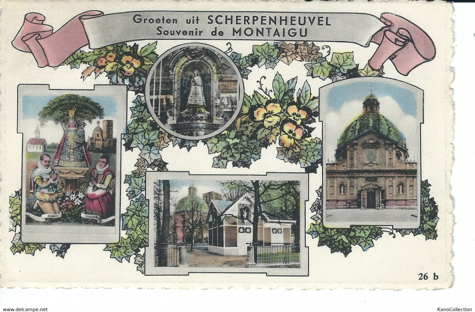 Groeten Uit Scherpenheuvel, Souvenir De Montaigu, Gelaufen 1957 ? 3 - Scherpenheuvel-Zichem