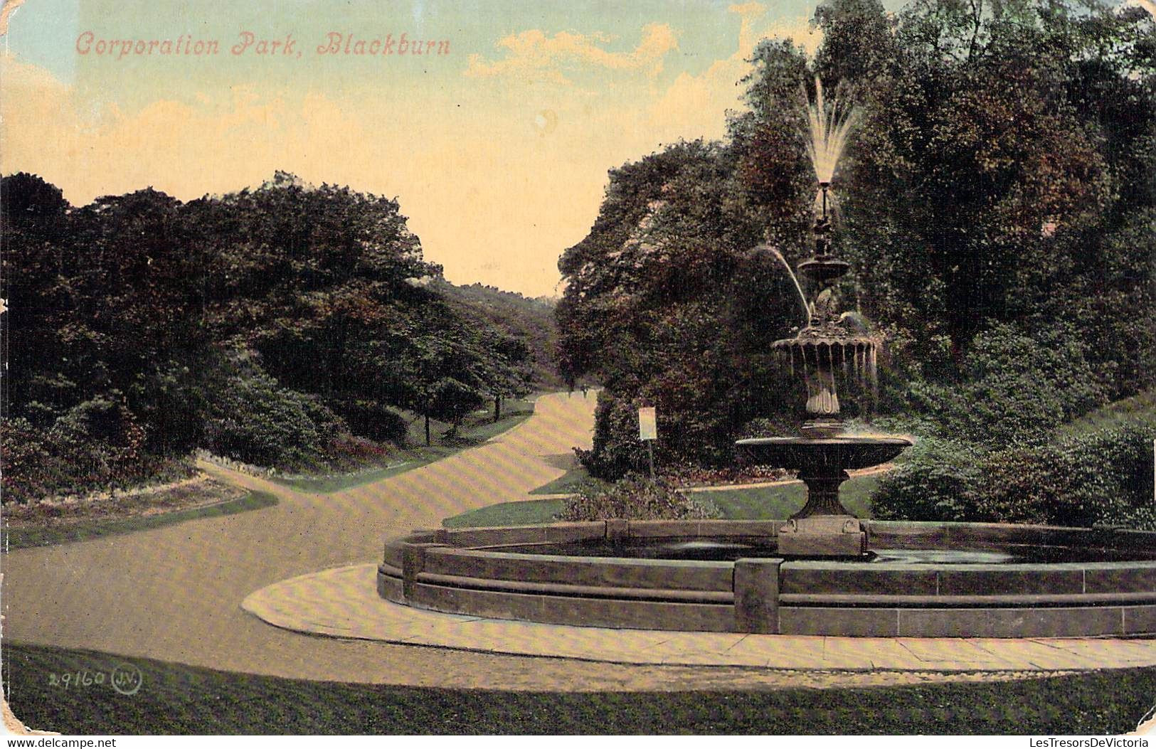 CPA Royaume Uni - Angleterre - Lancashire - Blackburn - Corporation Park - Valentine's Series - Colorisée - Fontaine - Autres & Non Classés