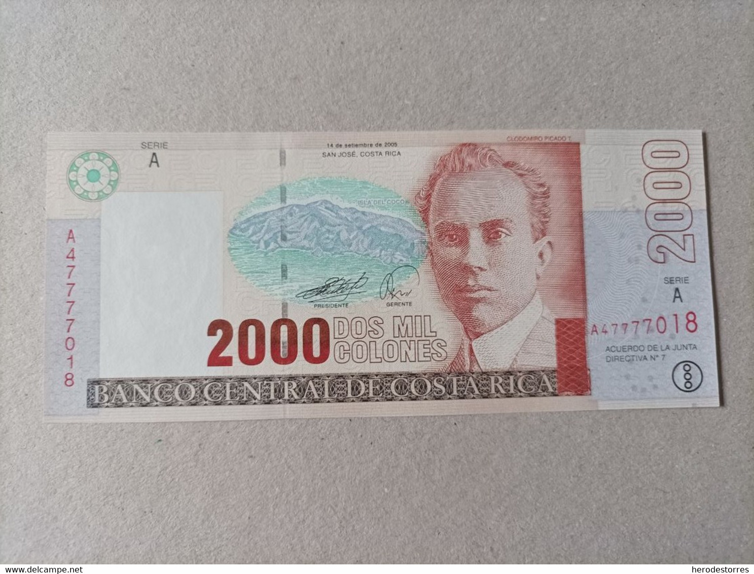 Billete De Costa Rica De 2000 Colones Serie A, Año 2005, UNC - Costa Rica