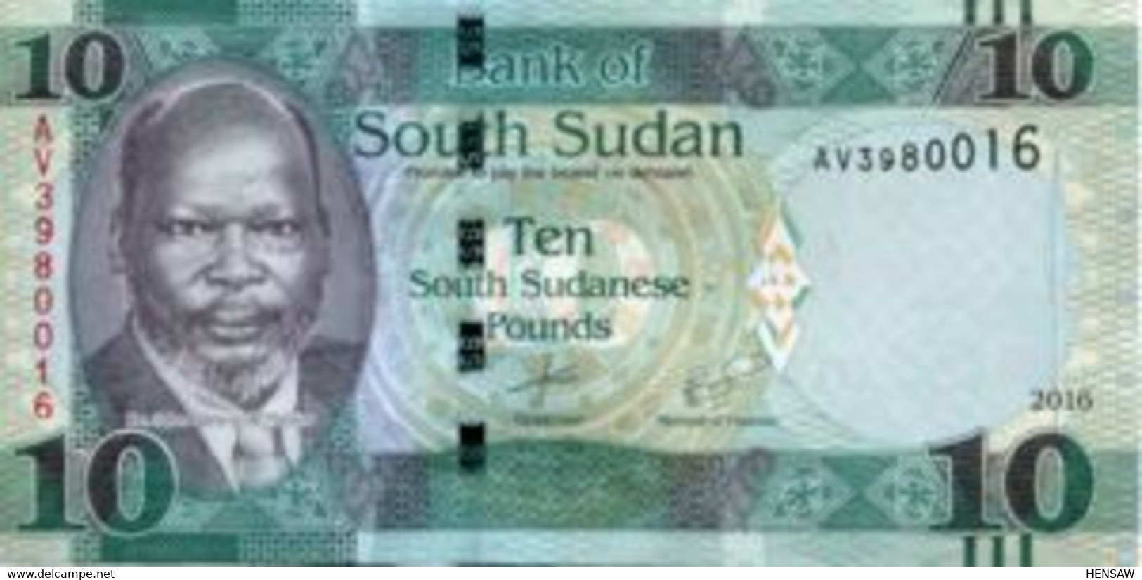 SOUTH SUDAN DEL SUR 10 POUNDS 2016 P 12b UNC SC NUEVO - Südsudan