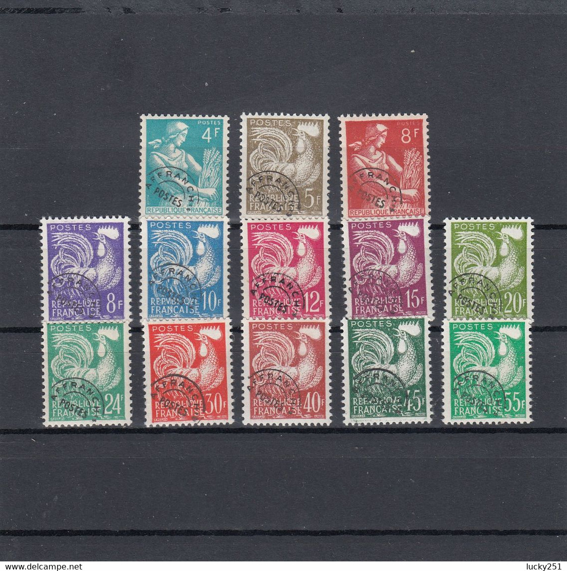 France - Taxe - Année 1957-59 - Neuf** - N°YT 106 à 118** - Moissonneuses Et Coqs - 1953-1960