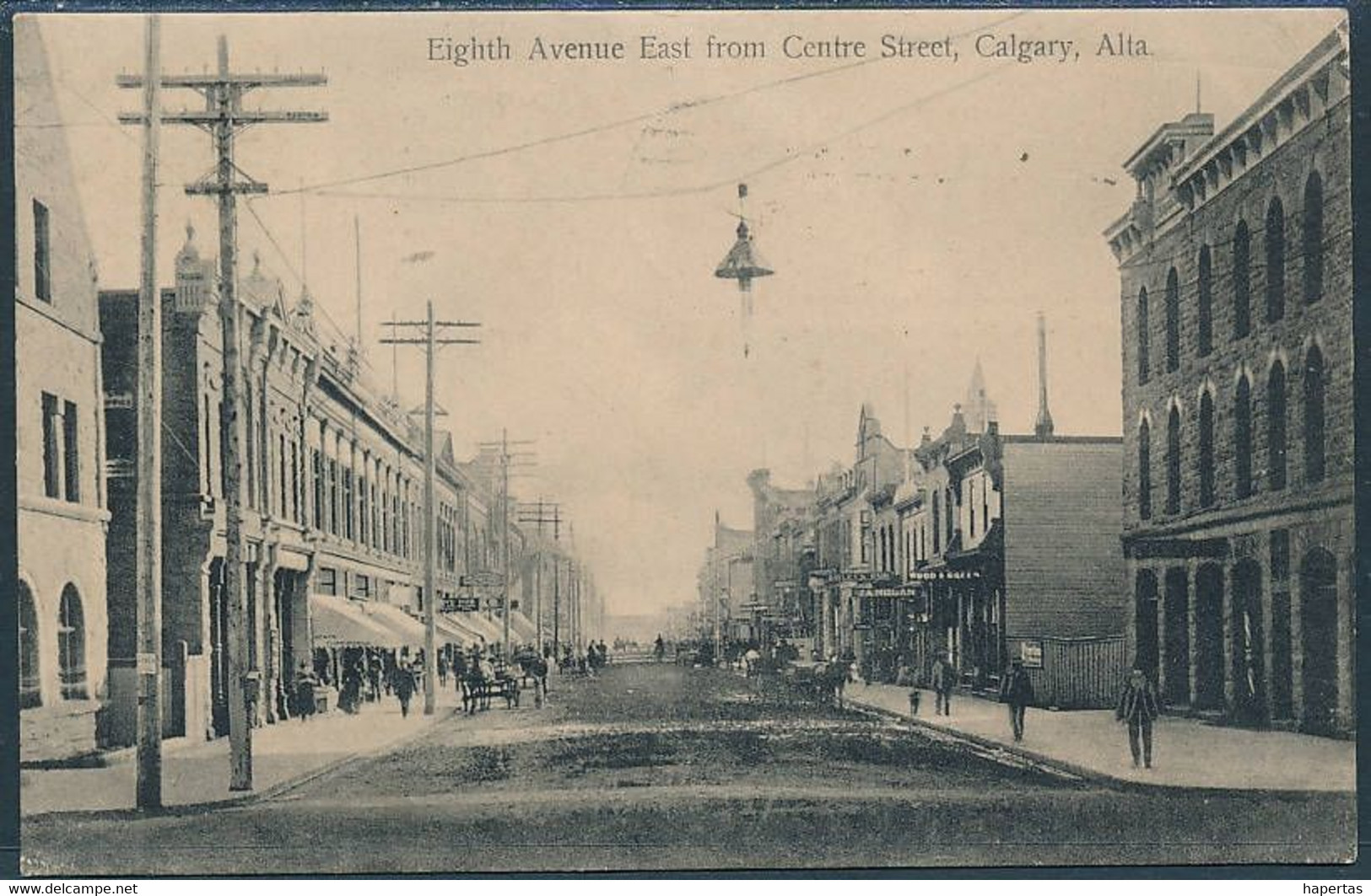 Calgary, Eighth Avenue East From Centre Street / Animated - Posted 1911 - Calgary