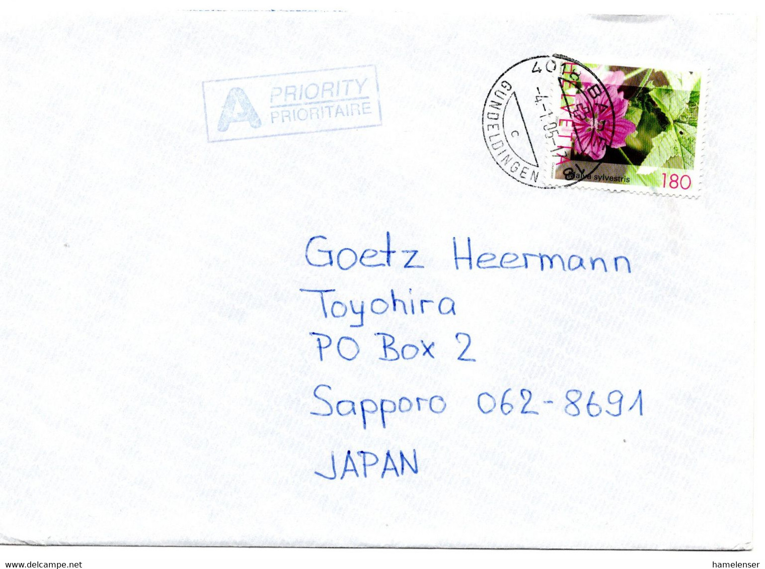 62476 - Schweiz - 2004 - 180Rp Malve EF A LpBf BASEL -> Japan - Storia Postale