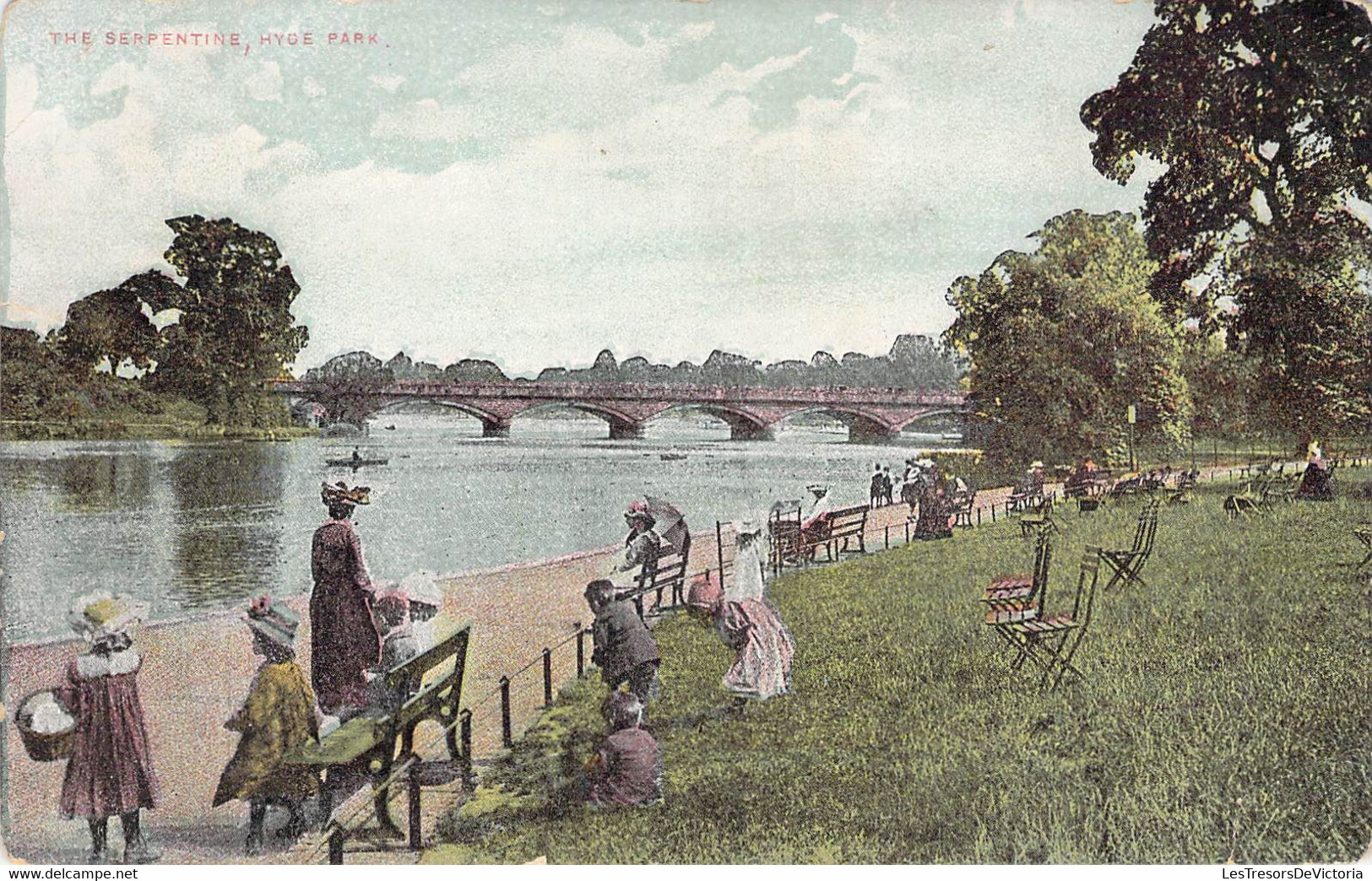 CPA Royaume Uni - Angleterre - London - Hyde Park - The Serpentine - Colorisée - Illustration - Animée - Pont - Rivière - Hyde Park