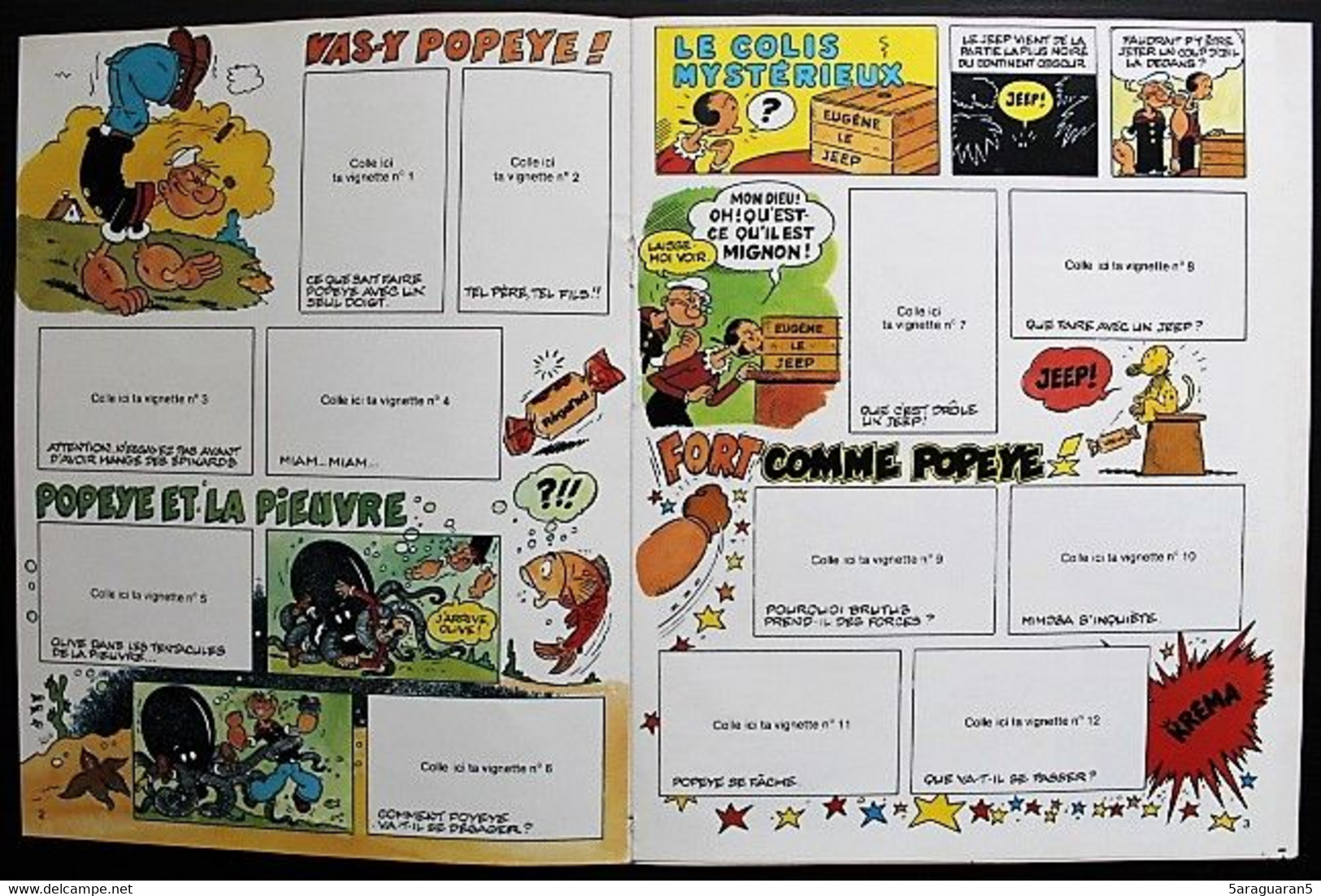 Album Publicitaire Collecteur De Vignettes Autocollantes Popeye - Bonbons Kréma 1981 - Autocollants