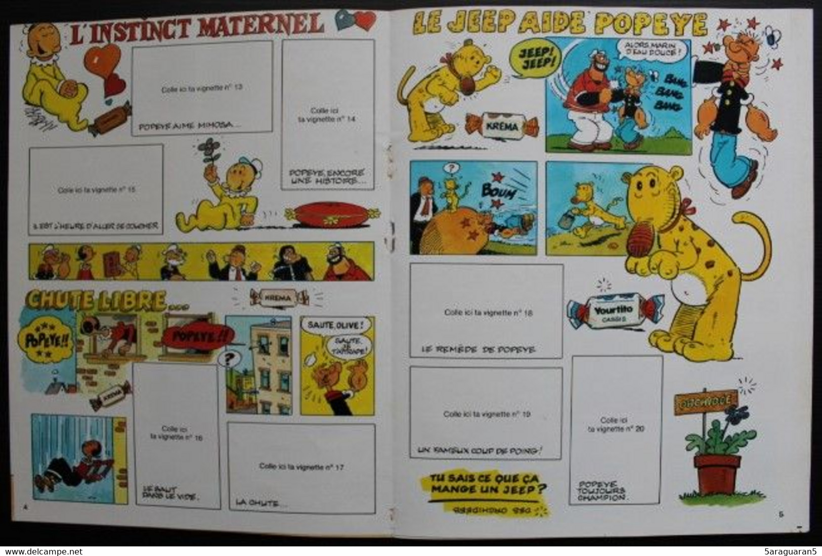 Album Publicitaire Collecteur De Vignettes Autocollantes Popeye - Bonbons Kréma 1981 - Autocollants