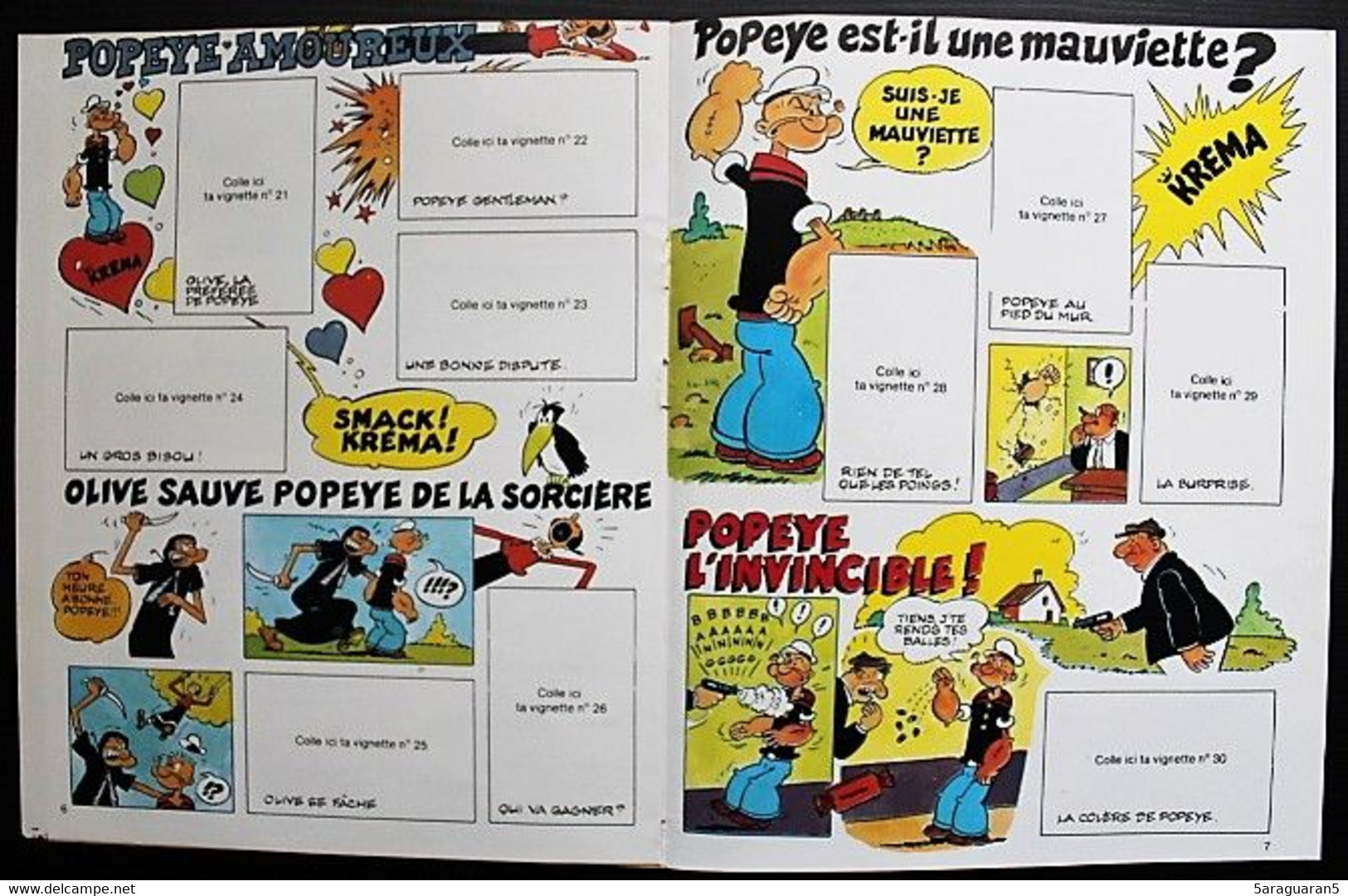 Album Publicitaire Collecteur De Vignettes Autocollantes Popeye - Bonbons Kréma 1981 - Zelfklevers