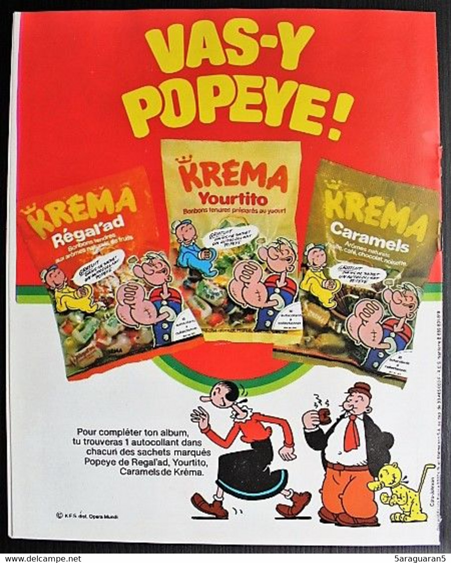 Album Publicitaire Collecteur De Vignettes Autocollantes Popeye - Bonbons Kréma 1981 - Adesivi