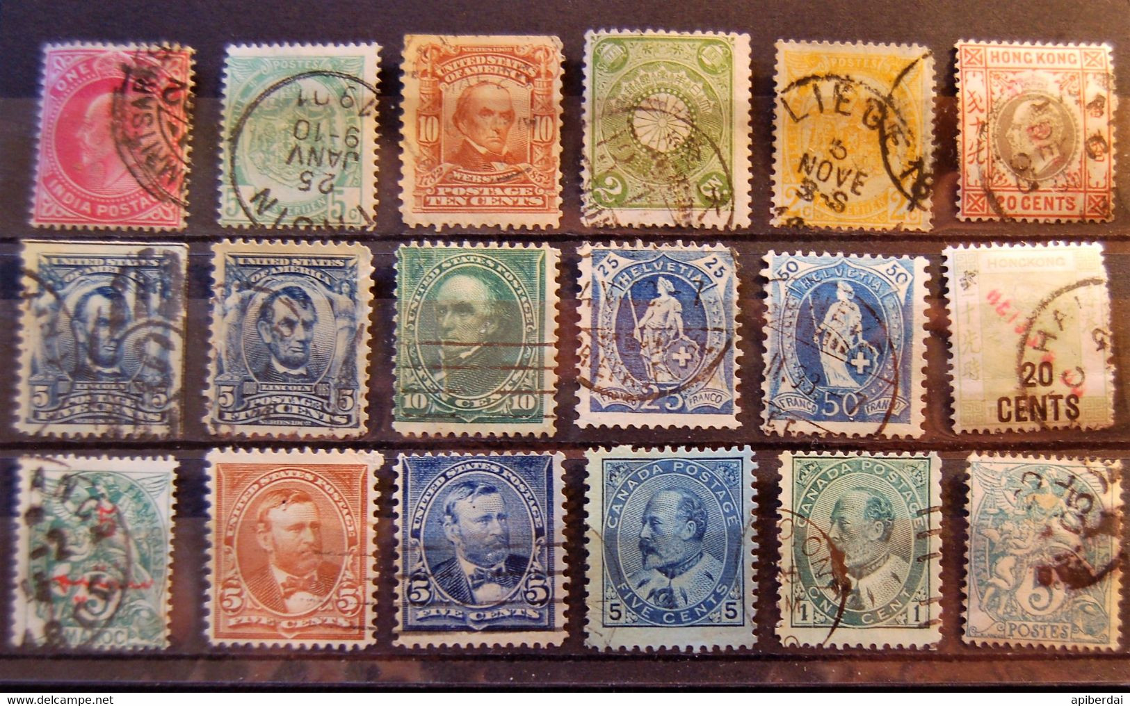 Monde World - Small Batch Of 18 Old Stamps Used From World - Some Good Values - Collections (sans Albums)