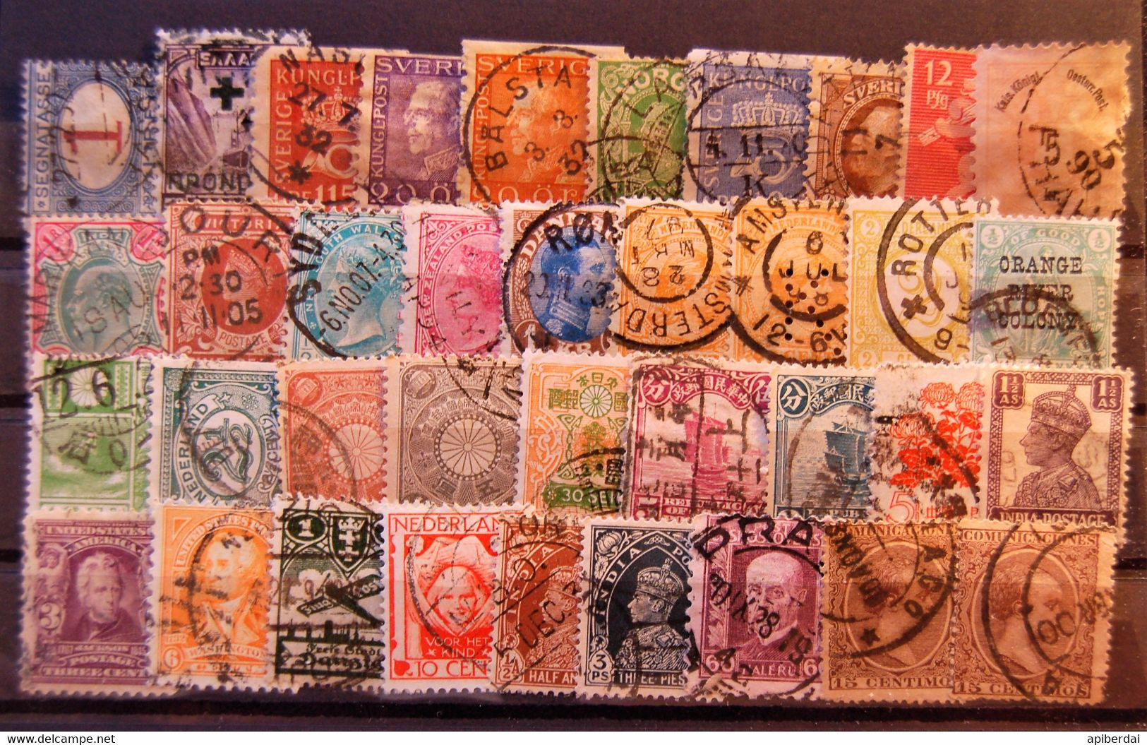 Monde World - Small Batch Of 37 Old Stamps Used From World - Collections (sans Albums)