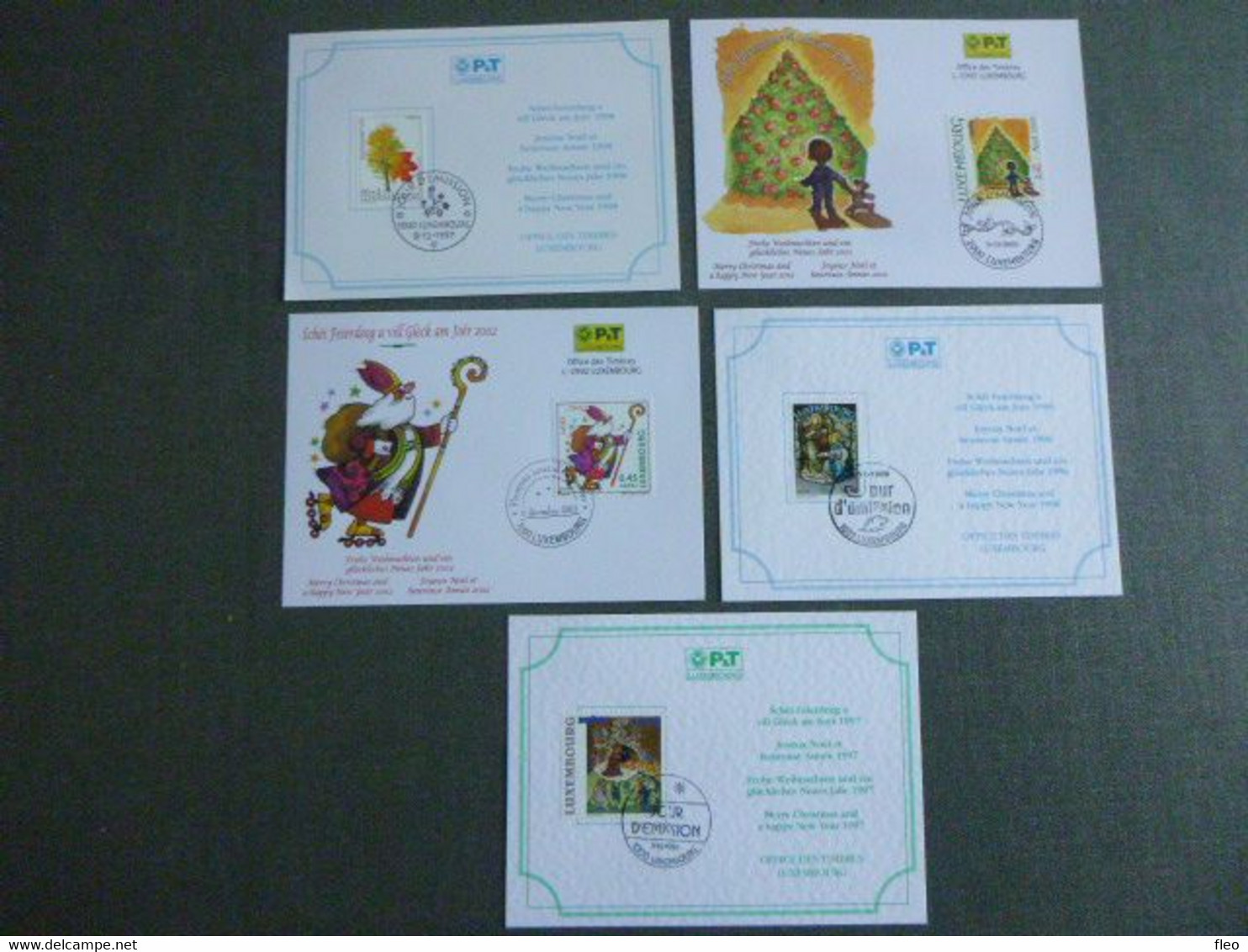 LUXEMBOURG 1995 1996 1997 2000 2001 CHRISTMAS CARDS - Cartes Commémoratives