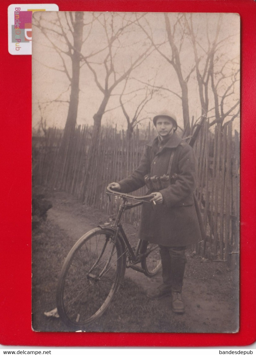 Allemagne Viersen SUCHTELN écrit ZUCHTELN Carte Photo Soldat Français Velo Pierre De Bonte à Estelle 1919 - Viersen