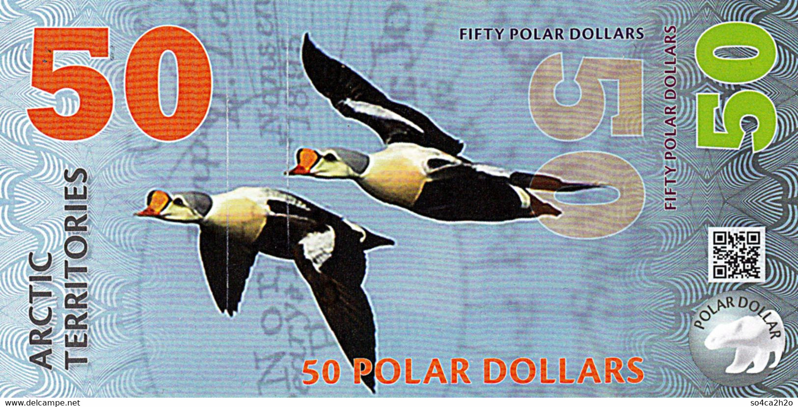 Territories Arctic 50 Polar Dollar 2017 UNC Polymer SECIMEN - Fictifs & Spécimens