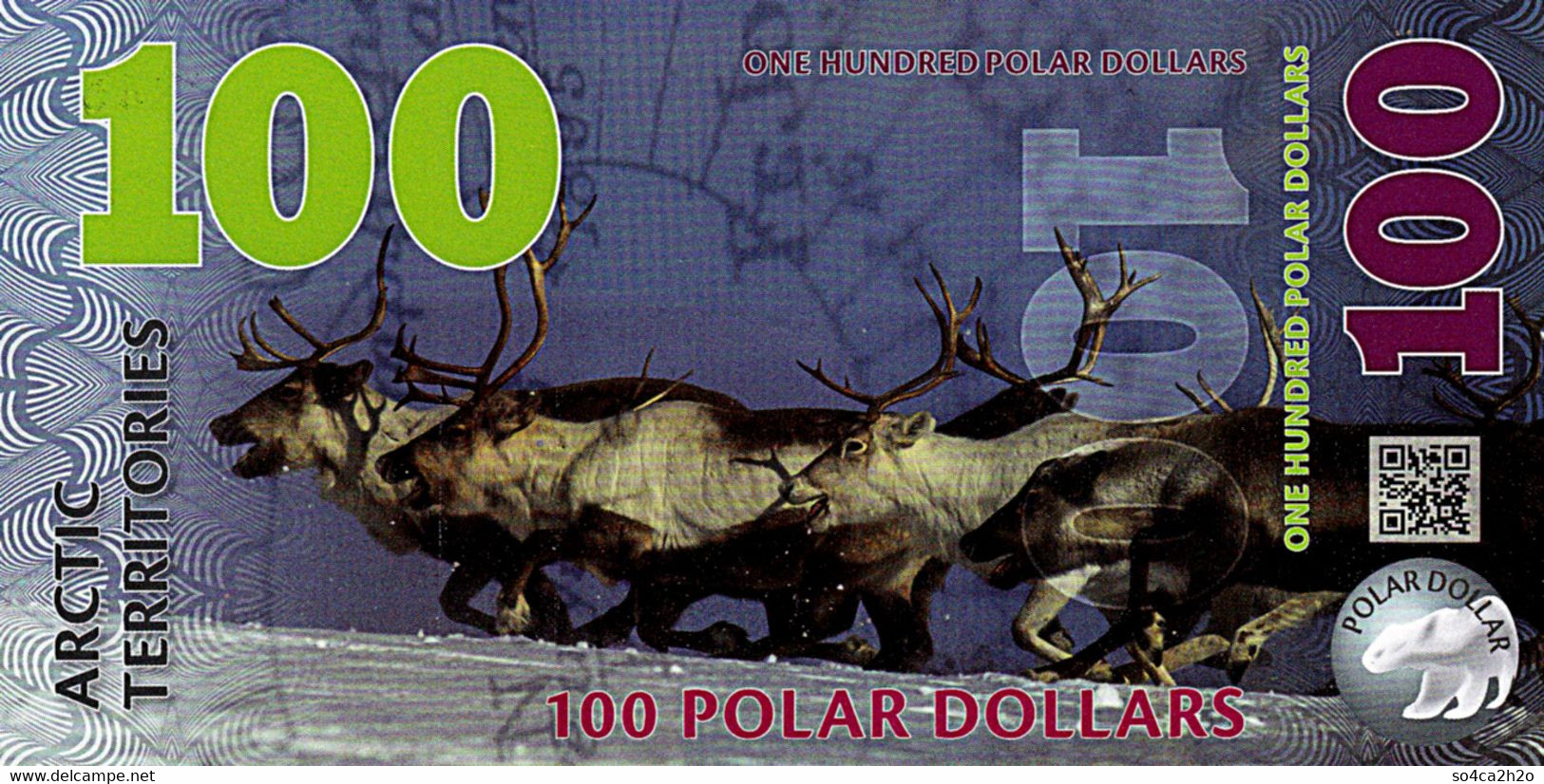 Territories Arctic 100 Polar Dollar 2017 UNC Polymer SECIMEN - Fictifs & Spécimens