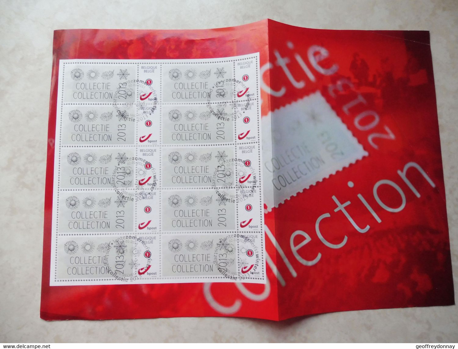 Duostamp Belgique Belgie Collection 2013 Feuille Oblitérée Rare Pliée - Otros & Sin Clasificación