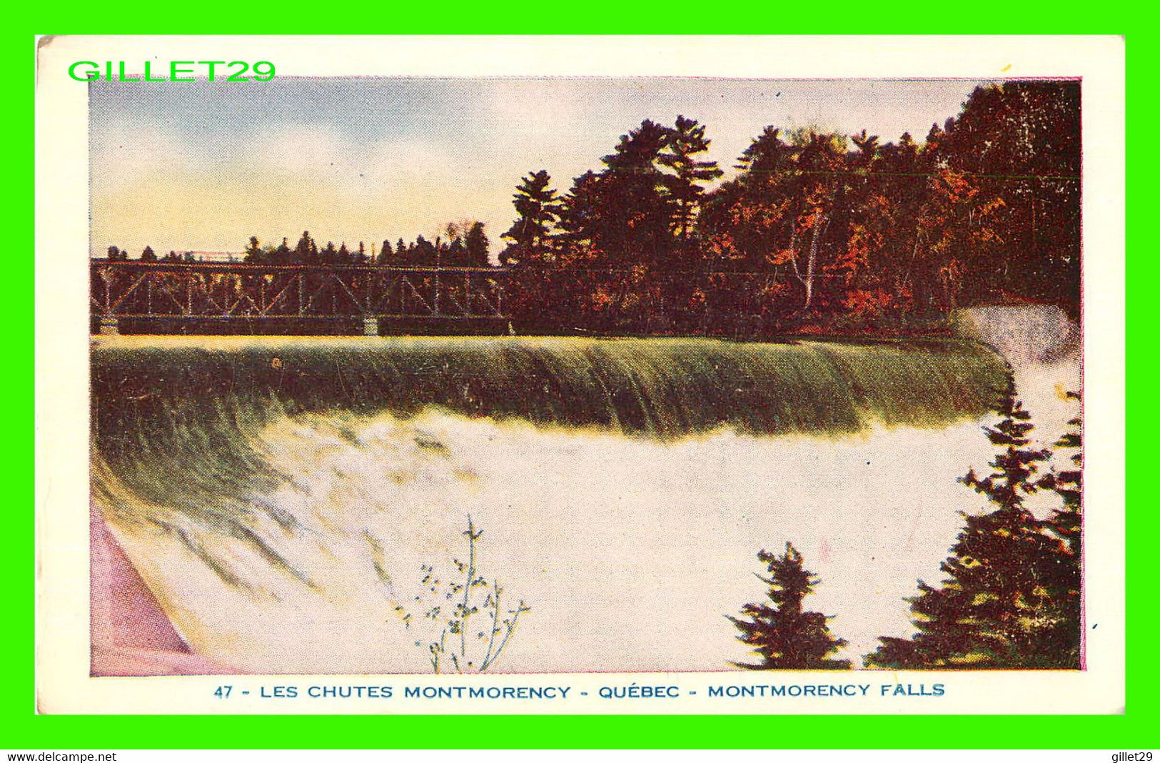 LES CHUTES MONTMORENCY, QUÉBEC - LORENZO AUDET ENR. ÉDITEUR No 47 - MONTMORENCY FALLS - - Chutes Montmorency