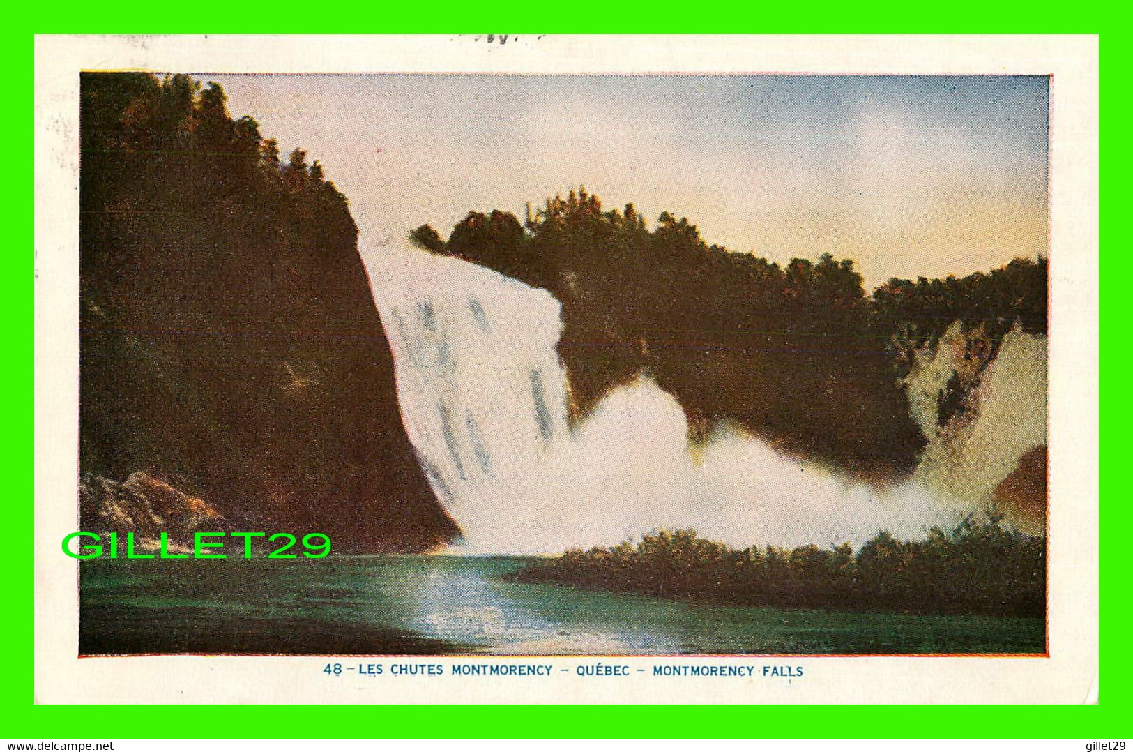 LES CHUTES MONTMORENCY, QUÉBEC - LORENZO AUDET ENR. ÉDITEUR No 48 - MONTMORENCY FALLS - CIRCULÉE EN 1956 - - Cataratas De Montmorency