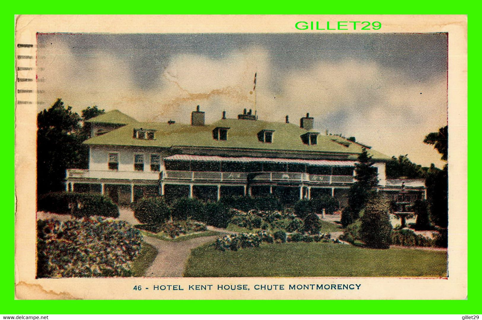 CHUTE MONTMORENCY, QUÉBEC - HOTEL KENT HOUSE - LORENZO AUDET ENR. ÉDITEUR No 46 - CIRCULÉE EN 1960 - - Cataratas De Montmorency