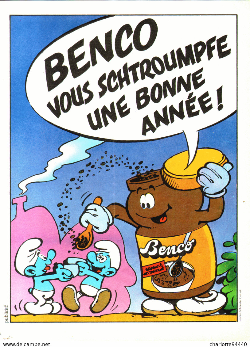 PUB " BENCO "  Et Les  " SCHTROUMPFS "   1980  (5 ) - Schtroumpfs, Les