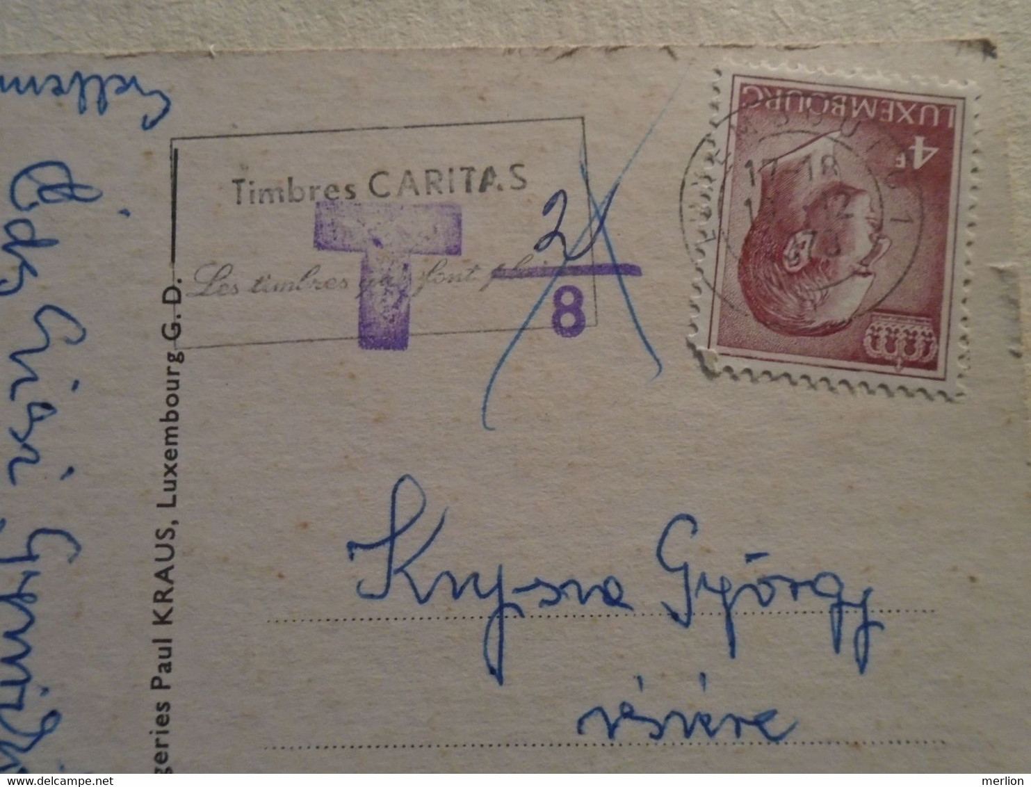 D191970  Postcard  Luxembourg  1978  Postage Due  Hungary  T 2/8  - Timbres Caritas - Brieven En Documenten