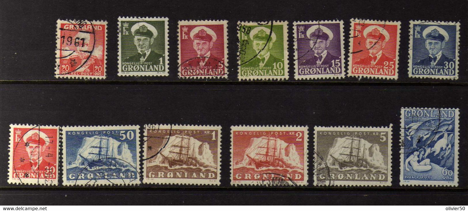 Groenland - (1950-59)  - Roi Frederic IX  - Voilier - Obliteres - Usados