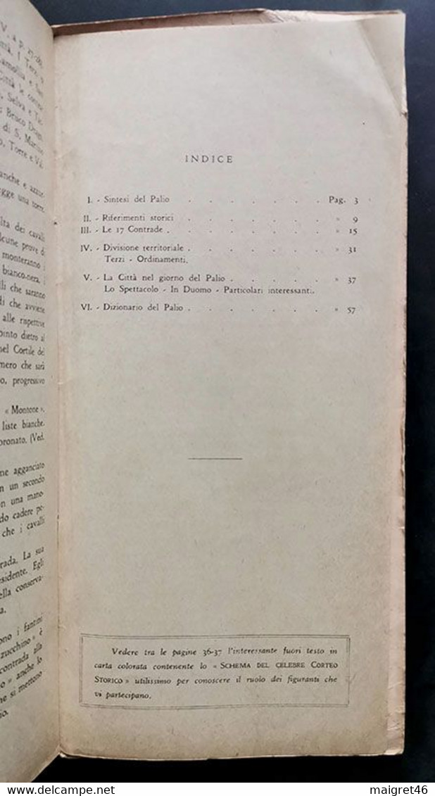 IL PALIO DI SIENA SILVIO GIGLI EDITORE STEFANO VENTURINI TIPOGRAFIA COMBATTENTI ANNO 1944 - Guerre 1939-45