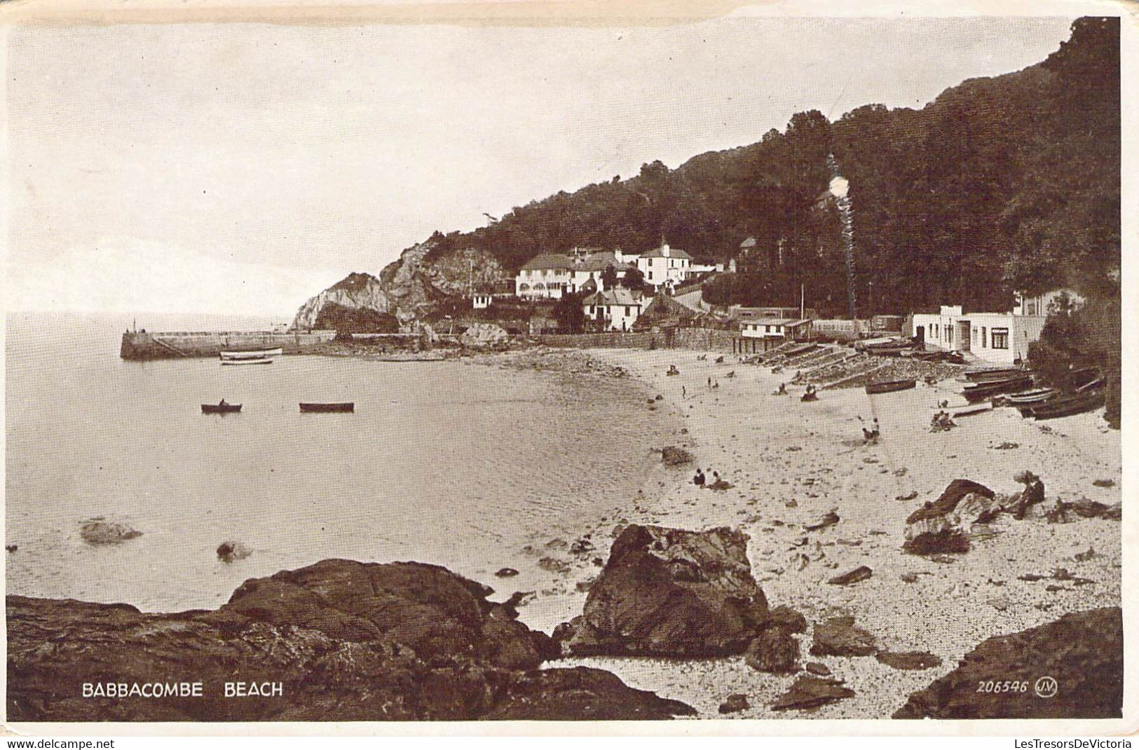 CPA Royaume Uni - Angleterre - Devon - Torquay - Babbacombe Beach - Valentine's Photo Brown Postcards - Animée - Torquay