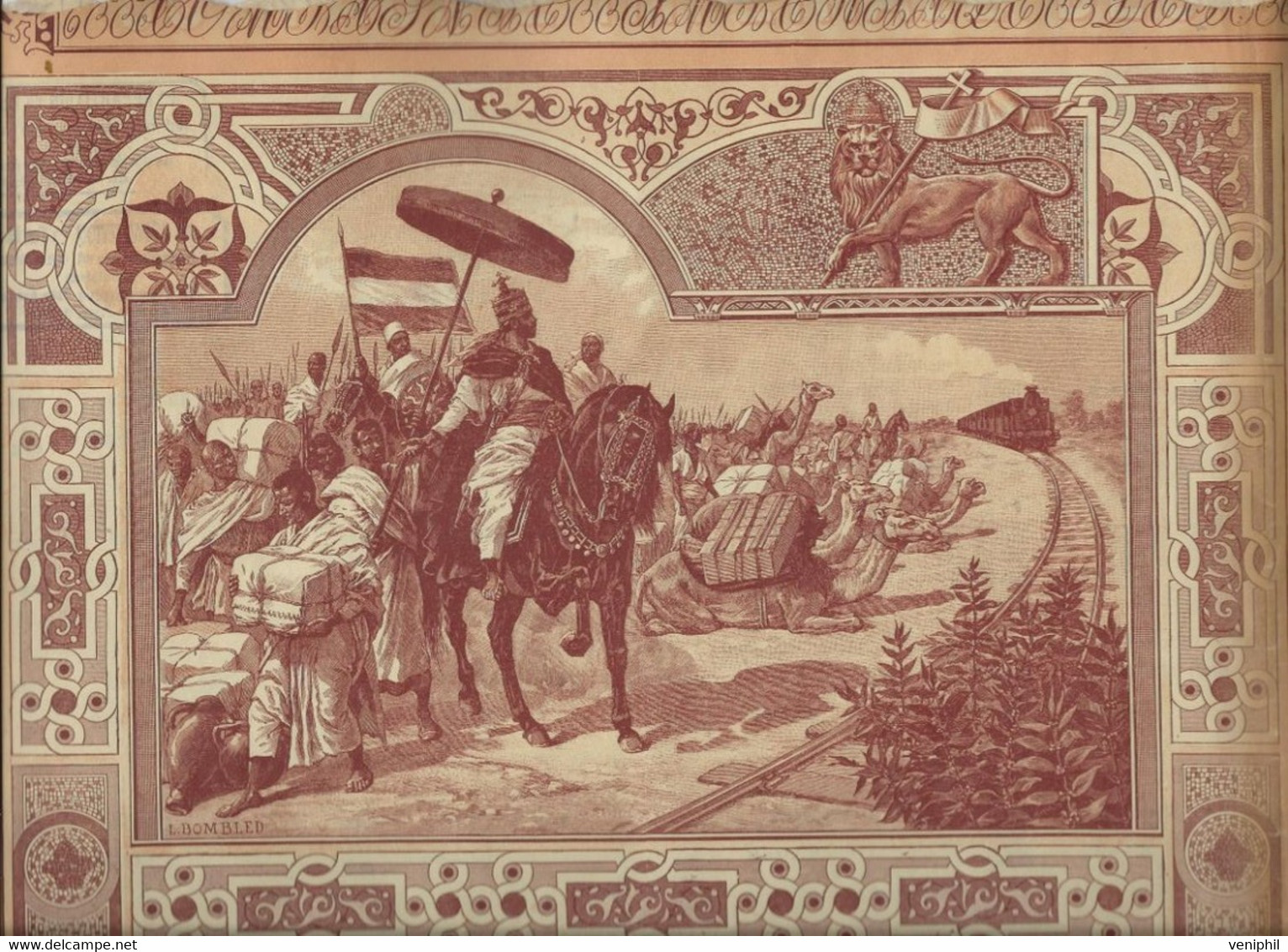 SUPERBE ACTION ILLUSTREE  DE 500 FRANCS -CHEMIN DE FER ETHIOPIENS -ANNEE 1899 - TTB - Ferrocarril & Tranvías