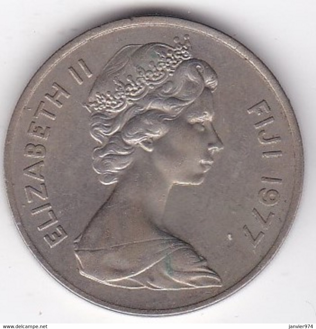 Fidji 20 Cents 1977 Elizabeth II, Cupronickel, KM# 31 - Fidji