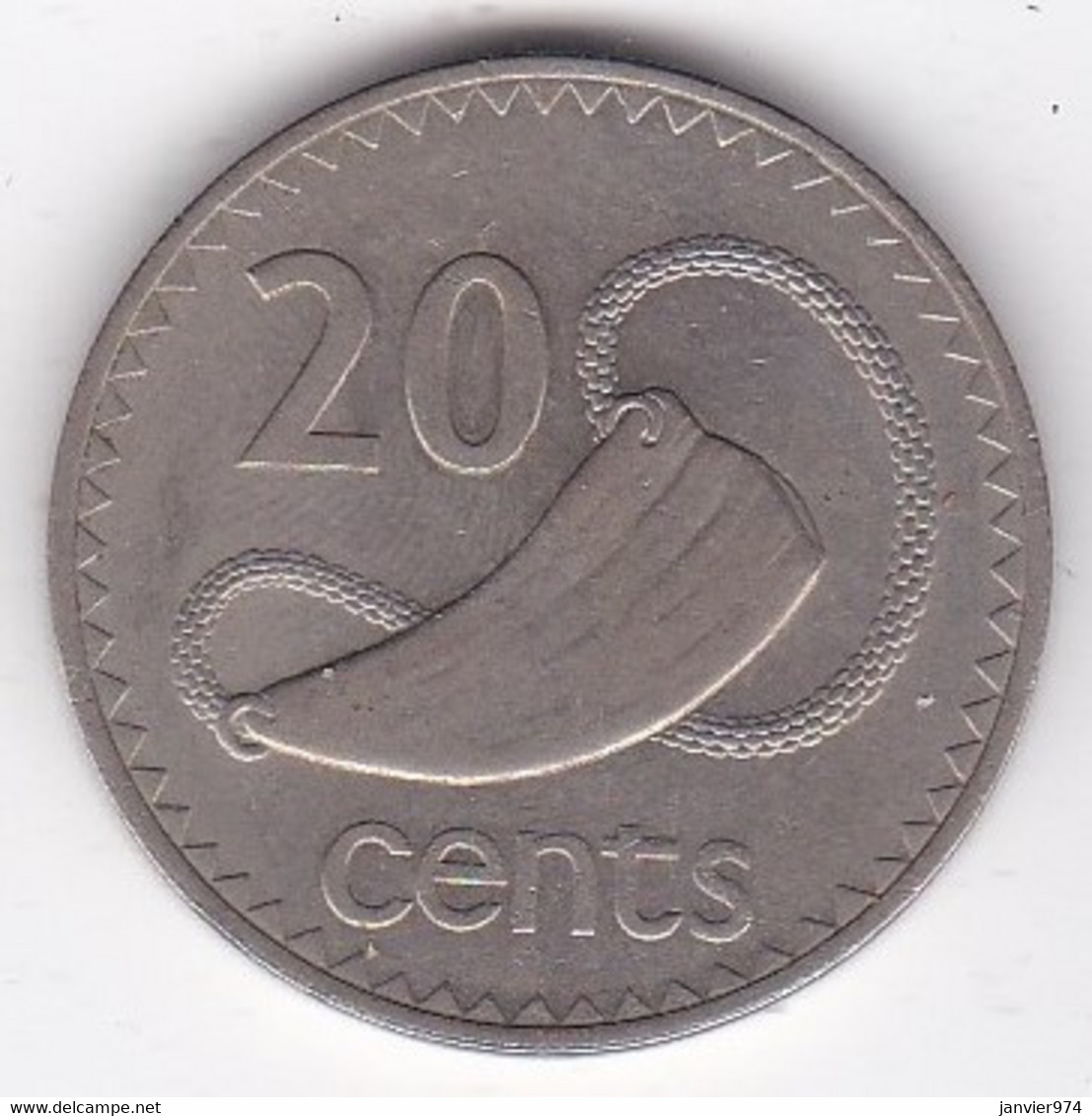 Fidji 20 Cents 1977 Elizabeth II, Cupronickel, KM# 31 - Fidji
