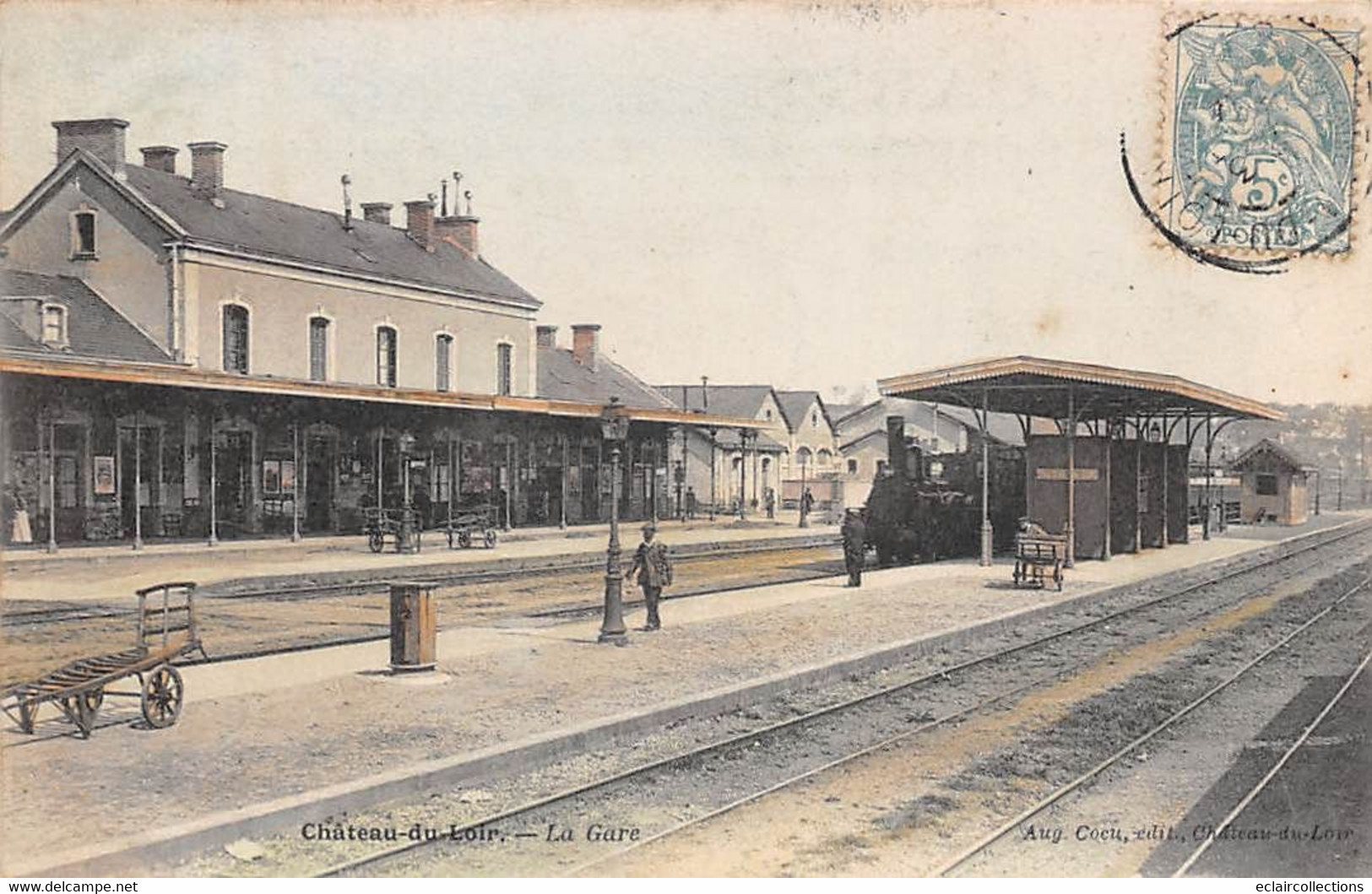 Château Du Loir         72      Intérieur De La Gare .  Train    -  4  -     (voir Scan) - Chateau Du Loir