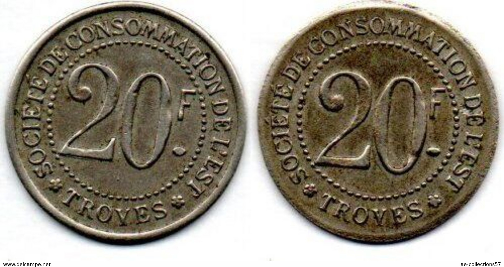 Troyes 20 Francs TTB+ - Monetary / Of Necessity