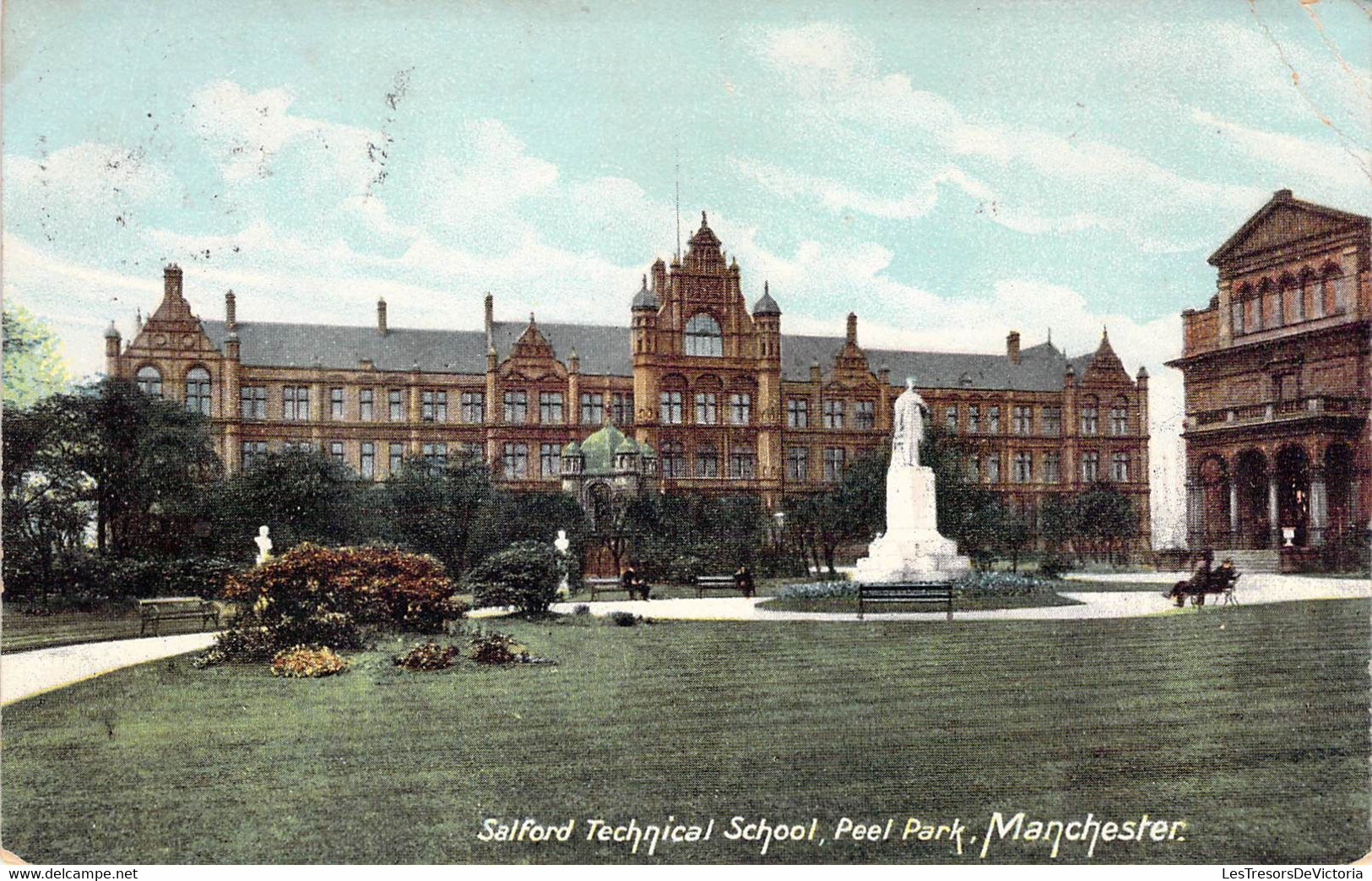 CPA Royaume Uni - Angleterre - Lancashire - Manchester - Salford Technical School - Peel Park - Oblitérée 1905 - Color - Manchester