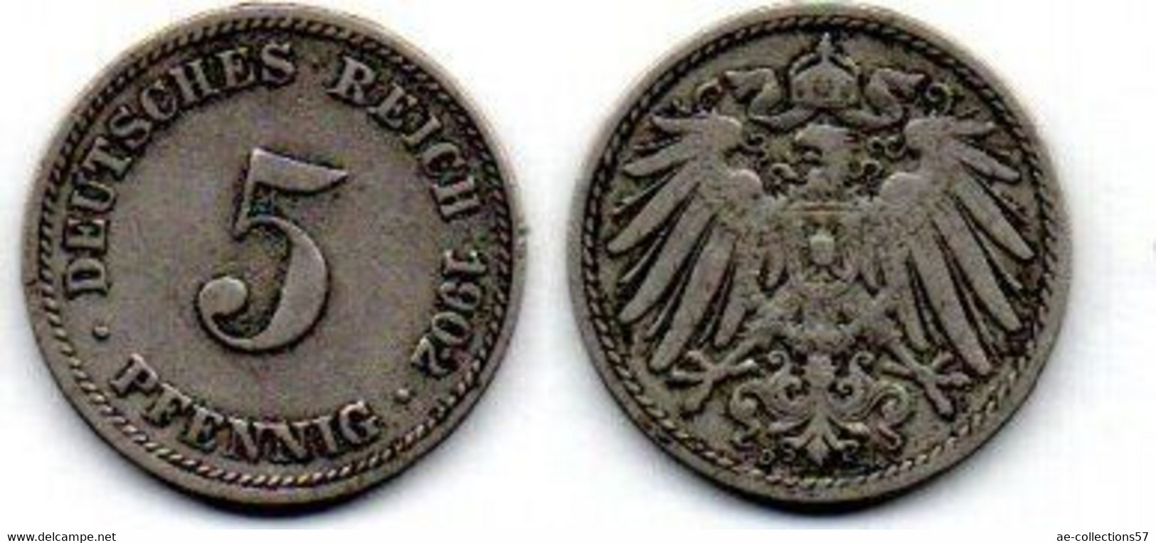 Allemagne - Deutschland - Germany  5 Pfennig 1902 D TB+ - 5 Pfennig