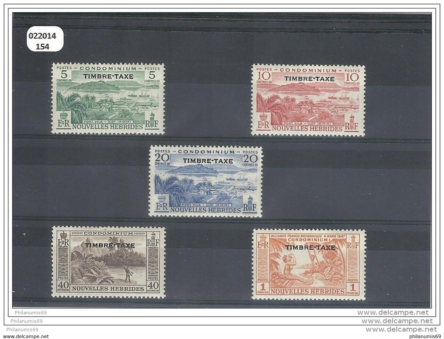 NVLLE-HEBRIDES 1957 - YT TT N° 36/40 NEUF AVEC CHARNIERE * (MLH) GOMME D'ORIGINE TTB - Timbres-taxe