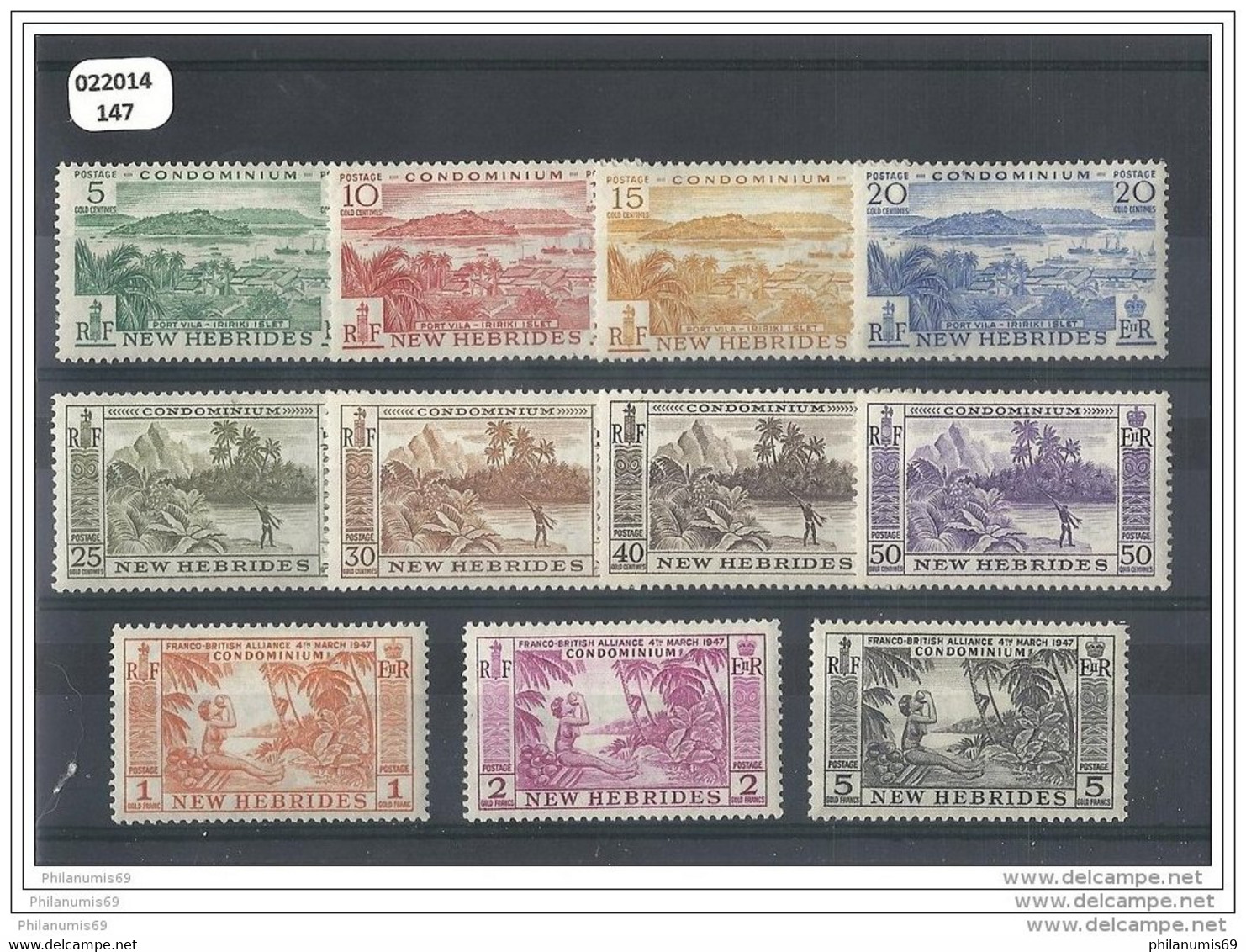 NVLLE-HEBRIDES 1957 - YT N° 186/196 NEUF AVEC CHARNIERE * (MLH) GOMME D'ORIGINE TTB - Unused Stamps