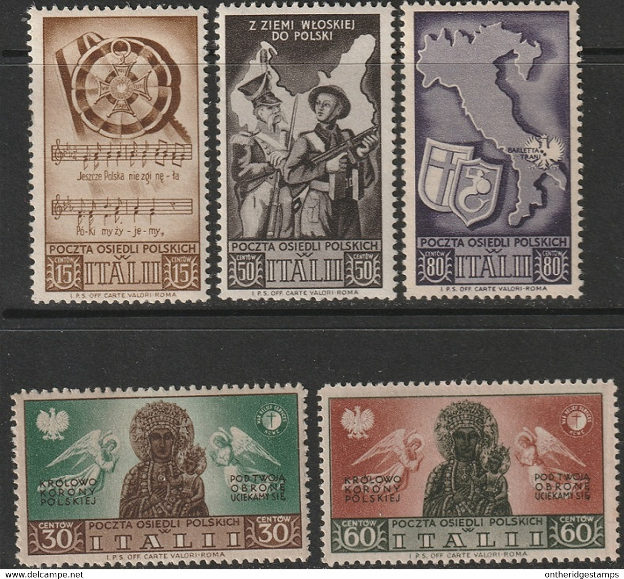 Italy 1946 Sa 18-22  Polish Corps Partial Set MNH** - 1946-47 Corpo Polacco Period