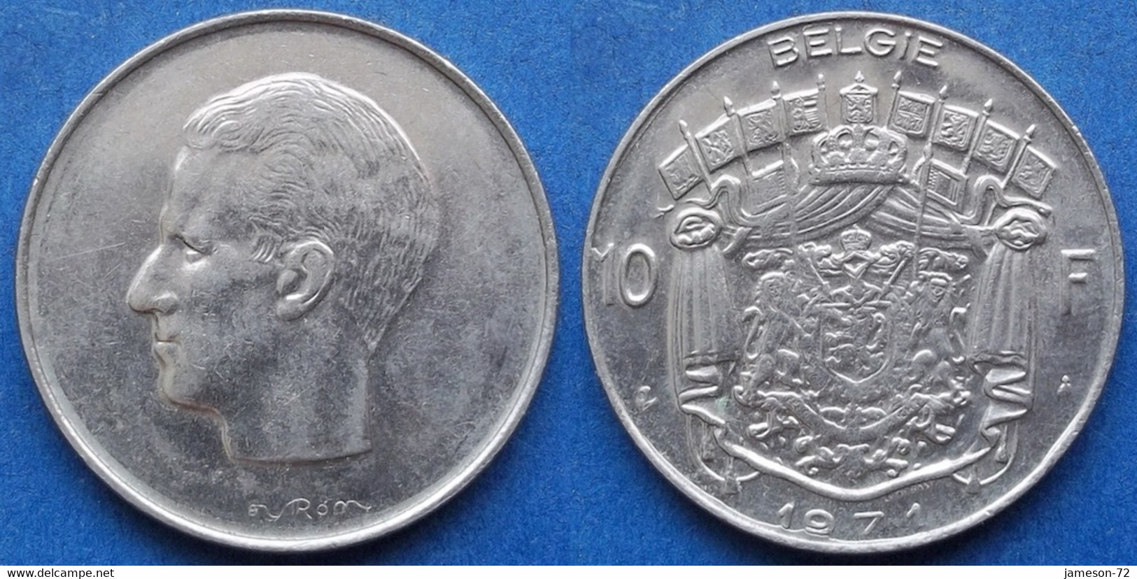 BELGIUM - 10 Francs 1971 Dutch KM# 156.1 Baudouin I (1951-1993) - Edelweiss Coins - 10 Francs