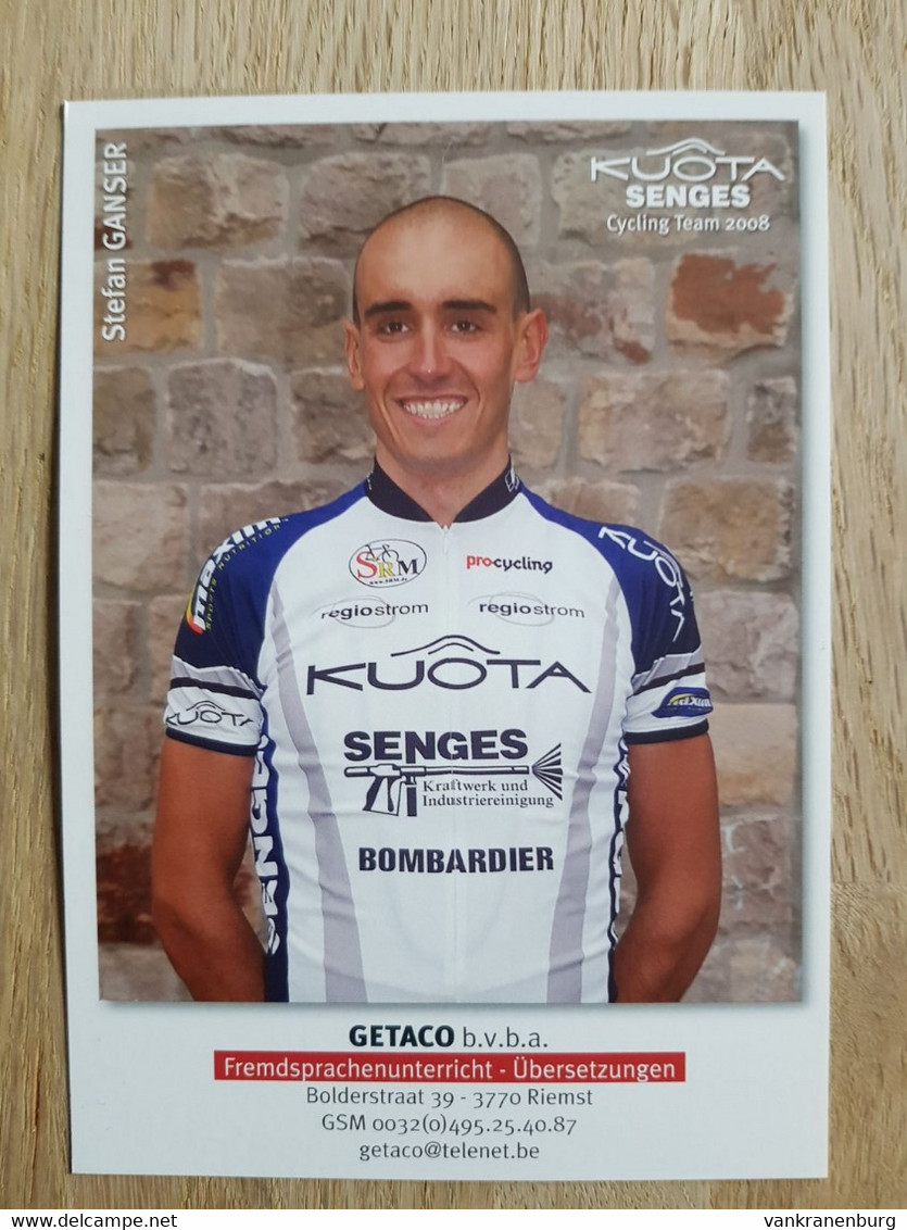 Radsport - Card Stefan Ganser - Team Kuota-Senges - 2008 - Wielrennen - cycling - cycliste