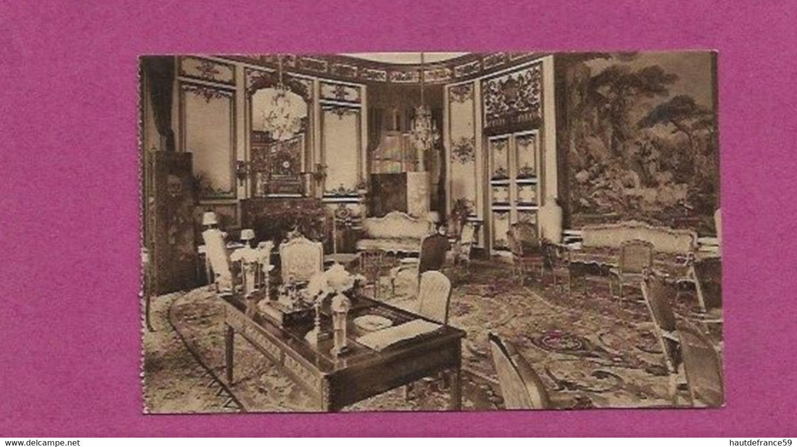 Carte Postale Souvenir Intérieur CHATEAU BELOEIL  Le Salon Rose      - édition Dath Rue De L église - Collections & Lots